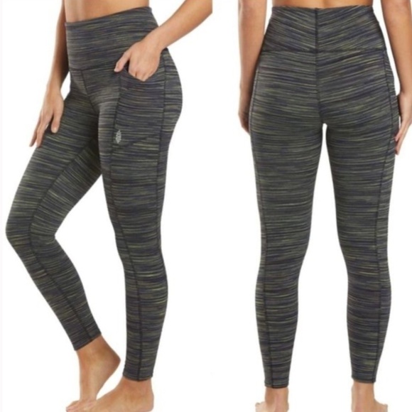 Free People Movement Green Roll Out Spacedye High Rise Leggings - Picture 2 of 6